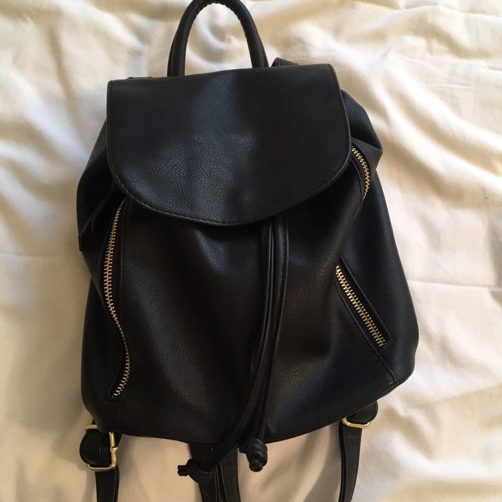 Mini faux leather backpack